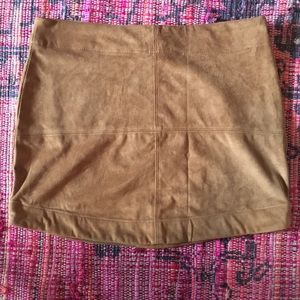Fitted brown/ tan suede skirt